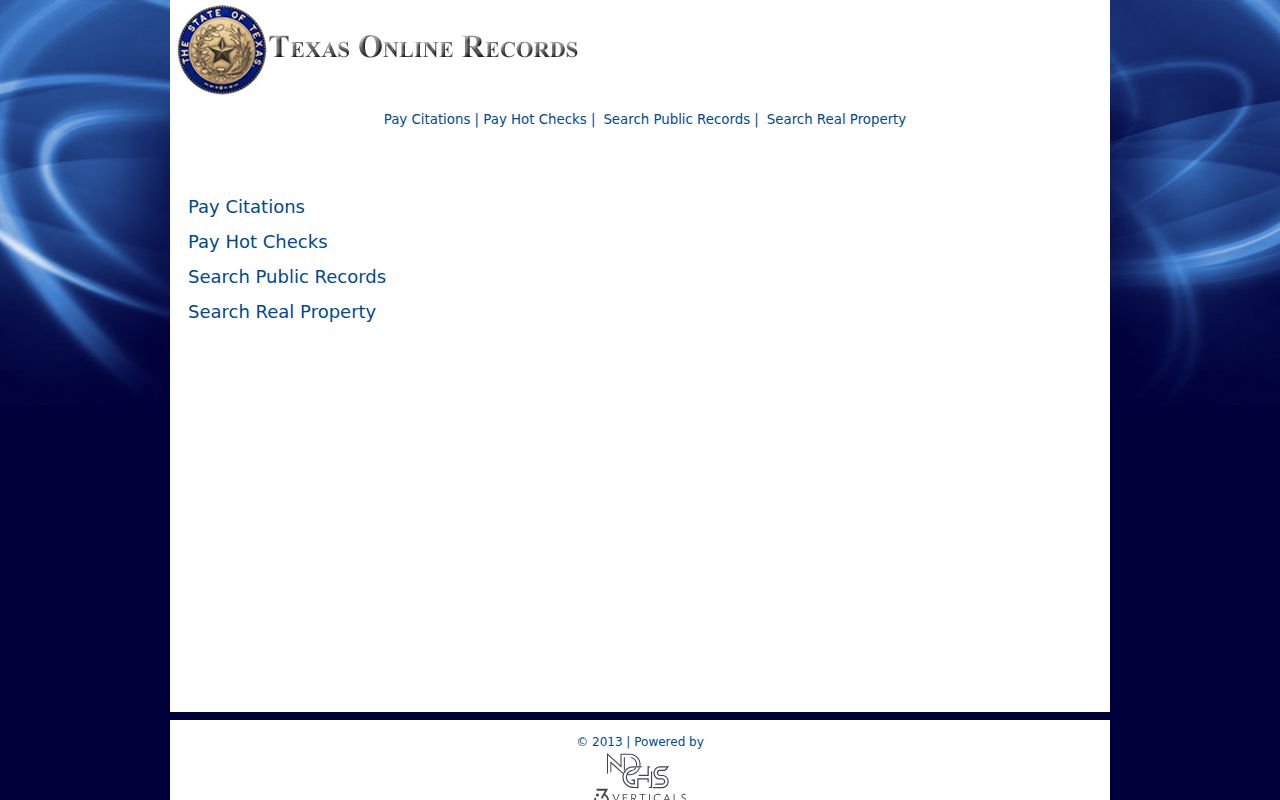 TexasOnlineRecords vendor landing page reached from Sutton County search links