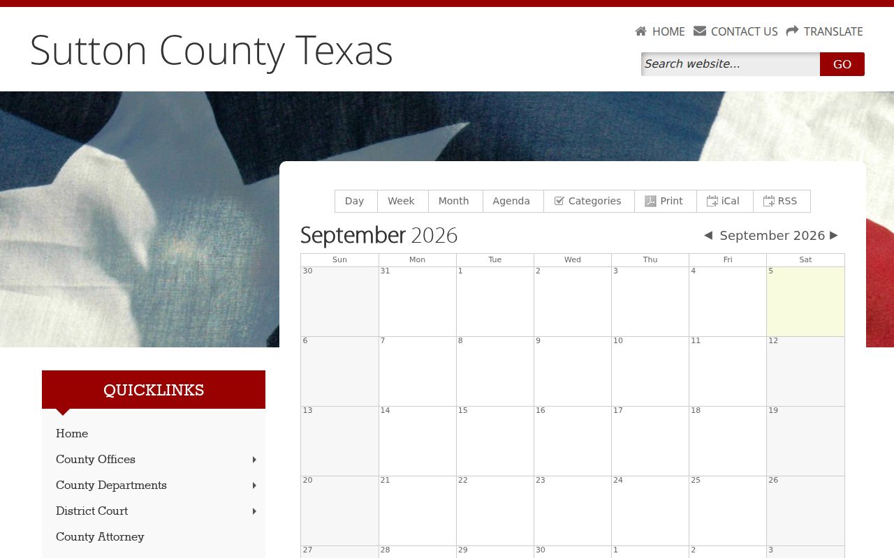 Sutton County District Court civil and criminal docket call calendar