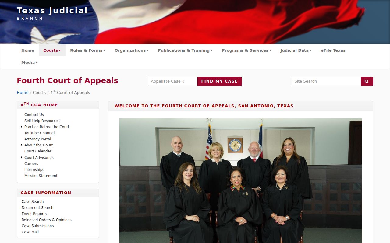 Fourth Court of Appeals official page for Sutton County state appeals